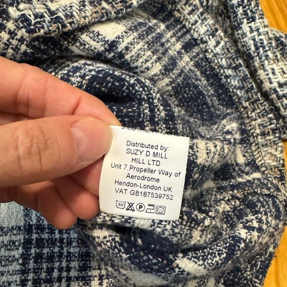 Suzy D London Gwen 21776 Shacket Jacket Women’s MED Blue Plaid Button - Picture 9 of 10